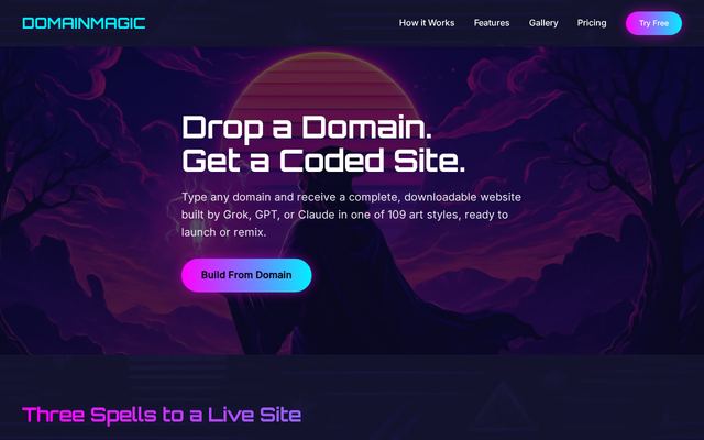 domainmagic.com-synthwave design