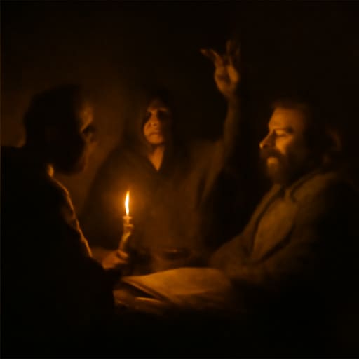 Candle burning in the chamber of Rites